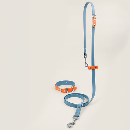 BioThane Set Hundeleine & Halsband | Petrol & Pumpkin