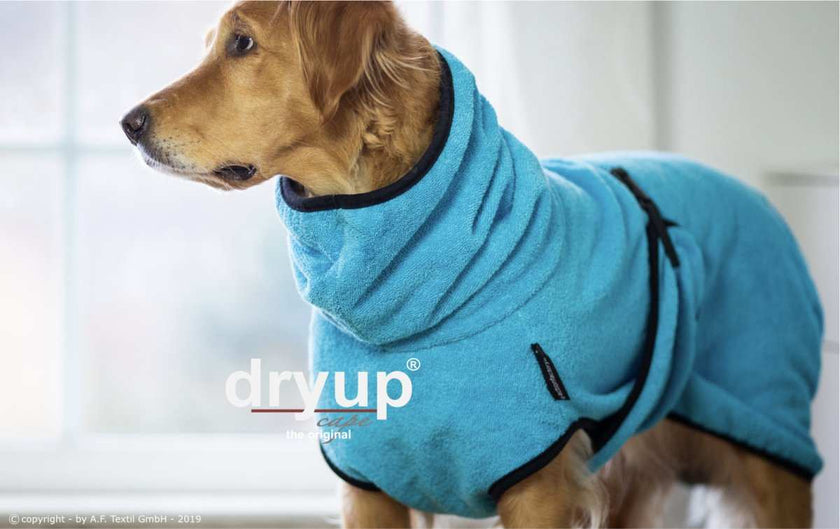 Hunde-Bademantel Hell-Blau mit verstellbarem Schnallenverschluss – Praktisch, pflegeleicht und kuschelig warm für deinen Hund
