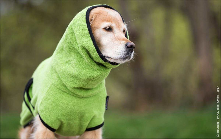 Hunde-Bademantel Hell-Grün mit verstellbarem Schnallenverschluss – Praktisch, pflegeleicht und kuschelig warm für deinen Hund