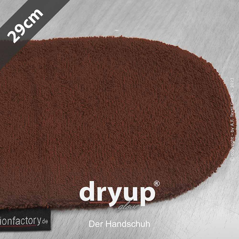 DRYUP Hunde-Handschuh in Braun – saugstarker Baumwoll-Handschuh, ideal zum schnellen Trocknen von nassen Hundepfoten.