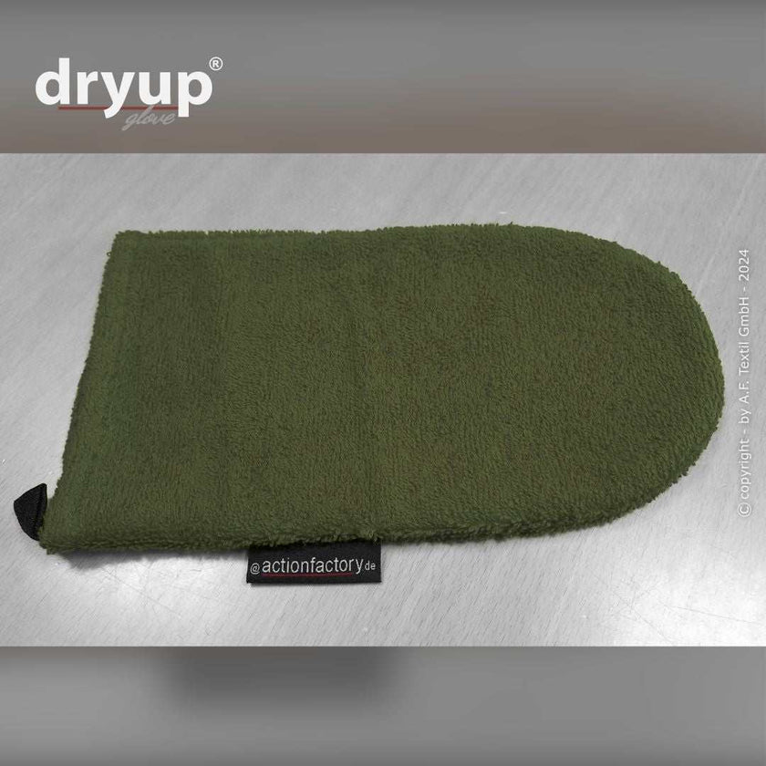 Praktischer Hundehandschuh zum Trocknen von Pfoten in Moos-Grün