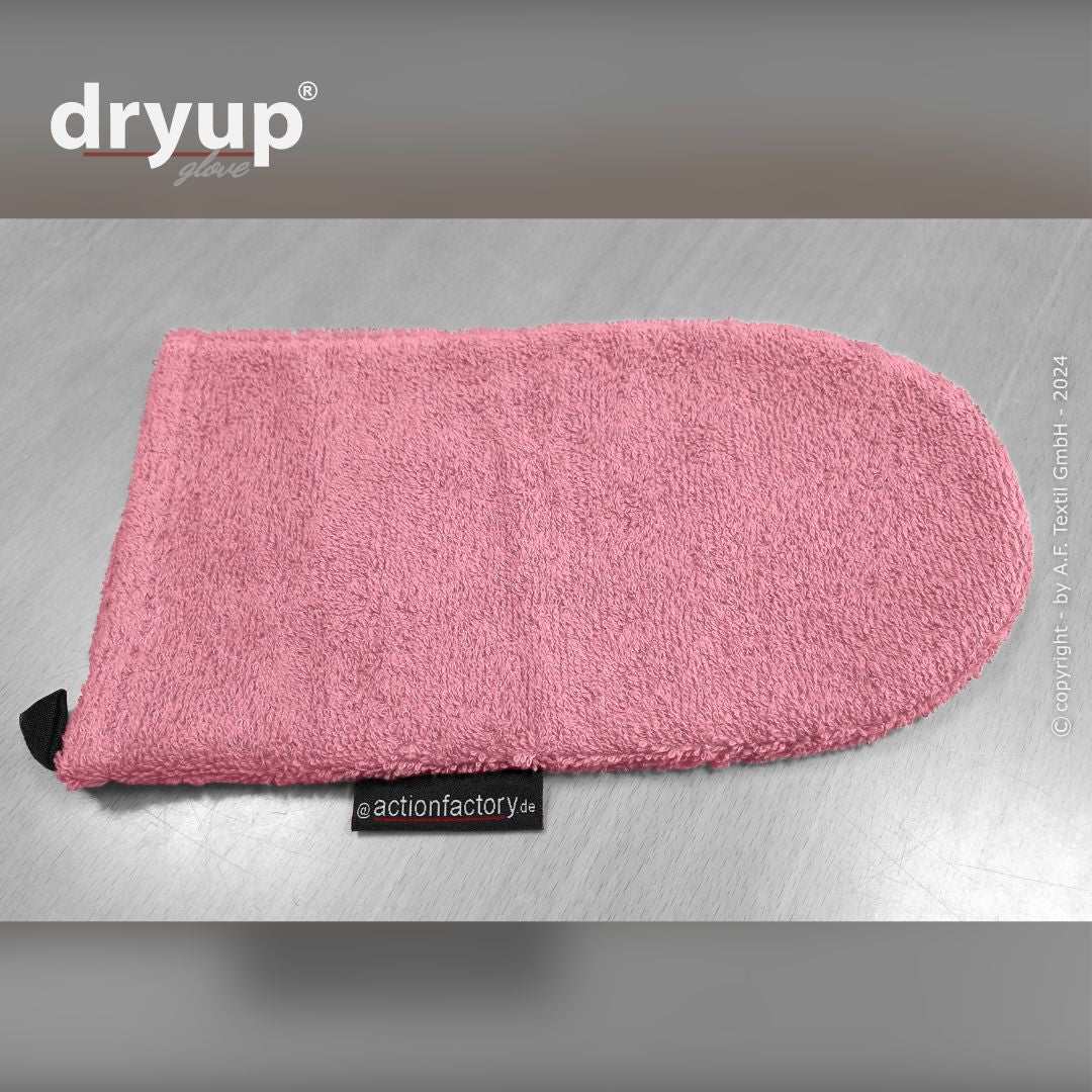 Praktischer Hundehandschuh zum Trocknen von Pfoten in Rosa