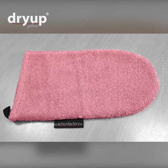Praktischer Hundehandschuh zum Trocknen von Pfoten in Rosa
