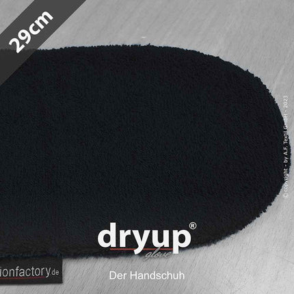 DRYUP Hunde-Handschuh in Schwarz – saugstarker Baumwoll-Handschuh, ideal zum schnellen Trocknen von nassen Hundepfoten.