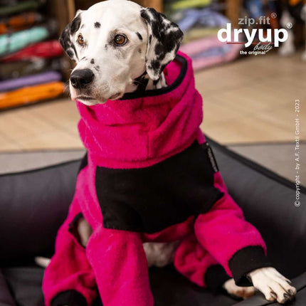 DRYUP BODY® Hundebademantel mit Beinen Pink