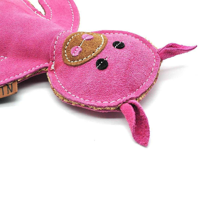 Hundespielzeug Schwein - Wildleder mit Kokosfaser-Füllung, robust und umweltfreundlich